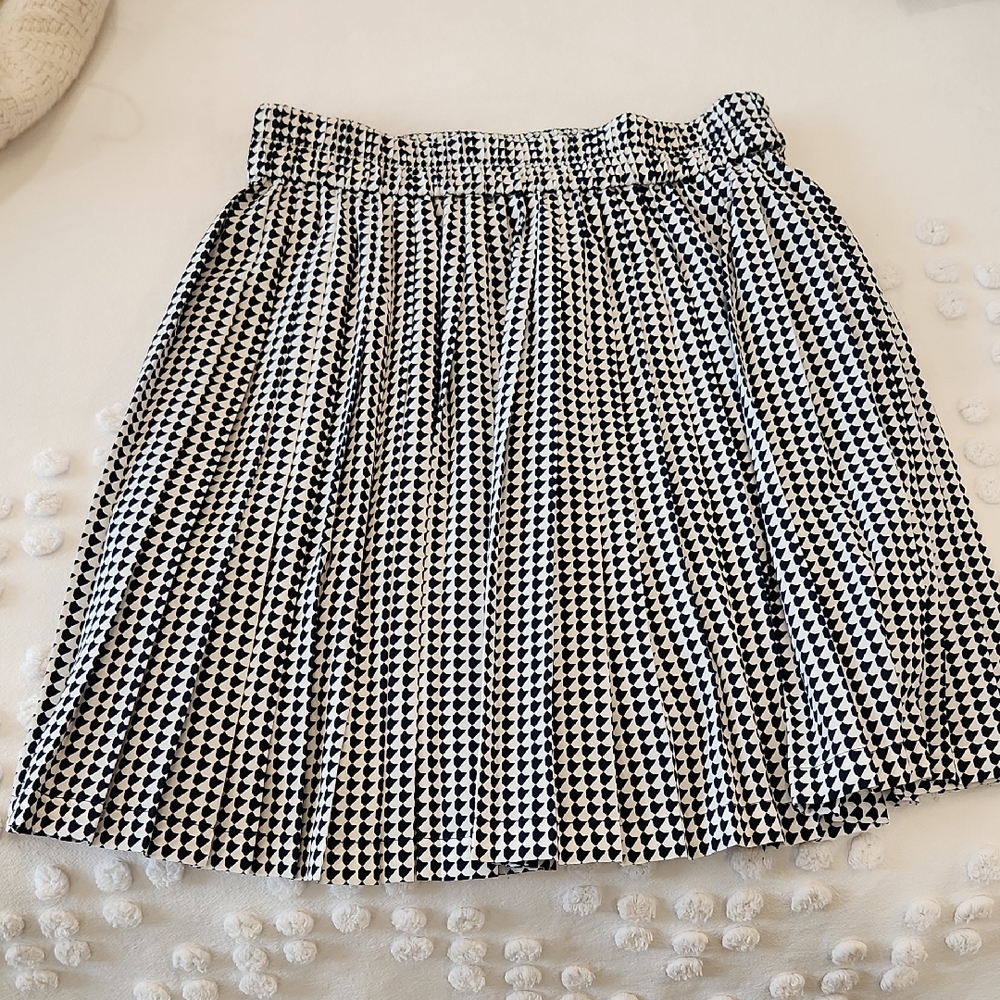 Banana Republic Black and White Pleated Circle Skirt